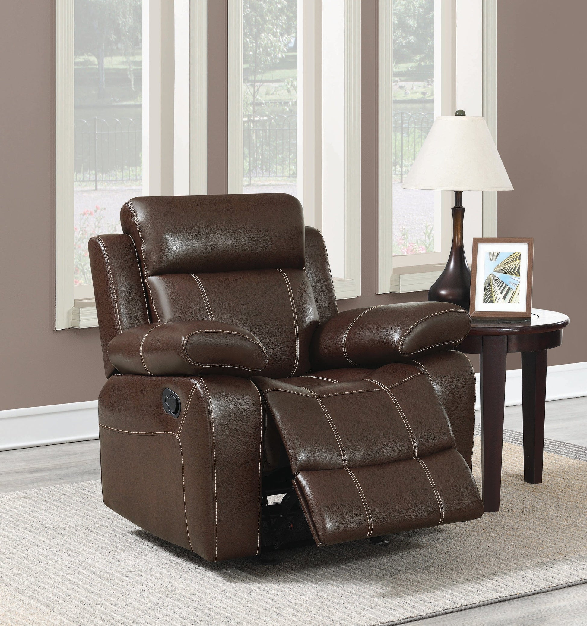 Myleene Pillow Top Arm Glider Recliner Chestnut Collection: Myleene SKU: 603023 coastmega