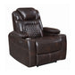 Korbach Upholstered Power^2 Recliner Espresso - SKU: 603413PP coastmega
