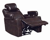 Korbach Upholstered Power^2 Recliner Espresso - SKU: 603413PP coastmega