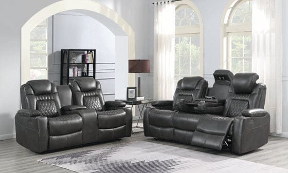 Korbach 2-Piece Power^2 Living Room Set Espresso coastmega