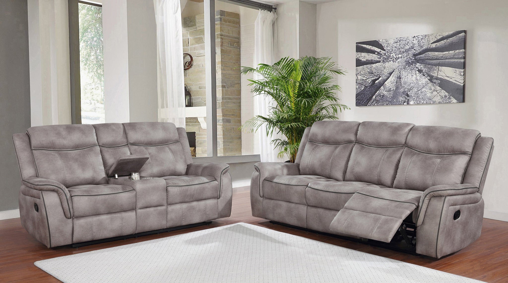 Lawrence Upholstered Tufted Living Room Set - SKU: 603501-S2