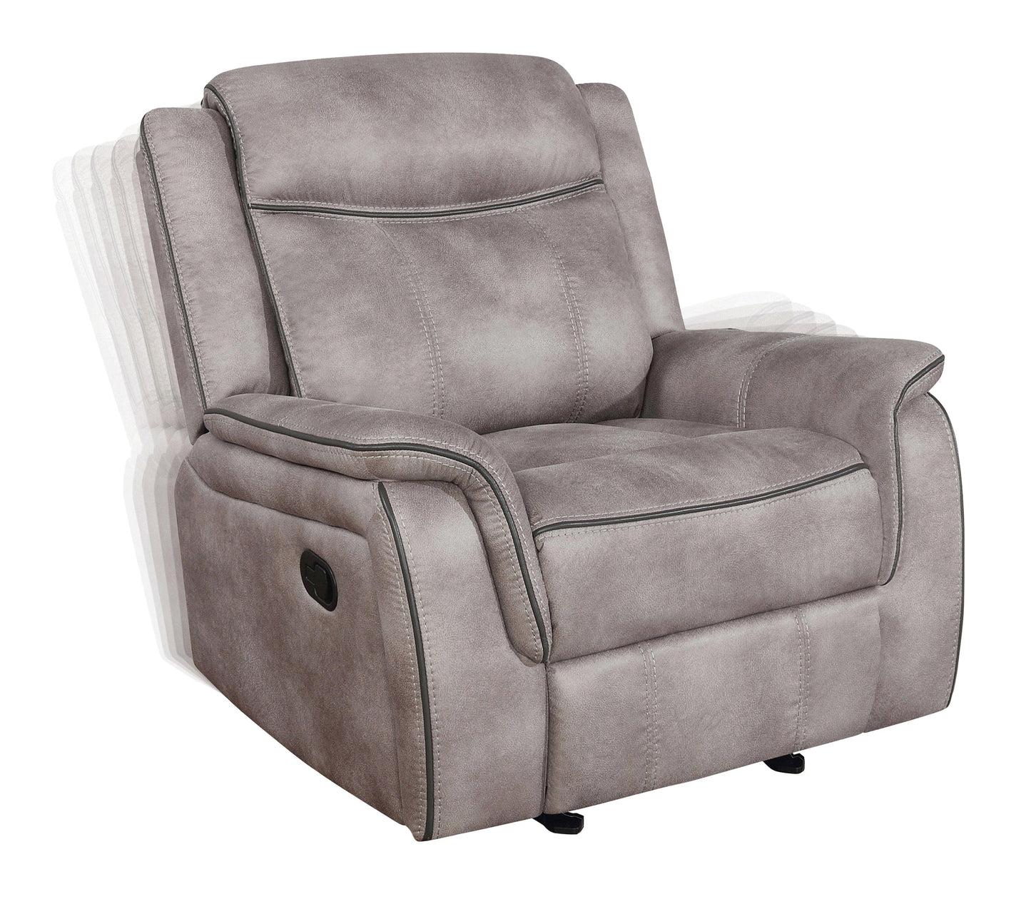 Lawrence Upholstered Tufted Back Glider Recliner SKU: 603503 coastmega