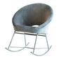 Upholstered Papasan Rocking Chair Silver And Chrome SKU: 605501 coastmega