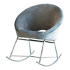 Upholstered Papasan Rocking Chair Silver And Chrome SKU: 605501