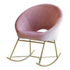 Upholstered Papasan Rocking Chair Rosewood And Brass SKU: 605502