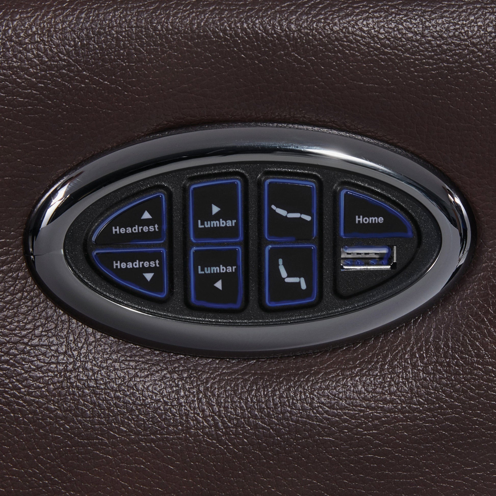 Upholstered Power^3 Recliner With Power Headrest Brown SKU: 608961PPP coastmega