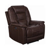 Upholstered Power^3 Recliner With Power Headrest Brown SKU: 608961PPP