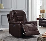 Upholstered Power^3 Recliner With Power Headrest Brown SKU: 608961PPP coastmega