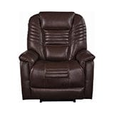 Upholstered Power^3 Recliner With Power Headrest Brown SKU: 608961PPP coastmega
