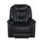 Upholstered Power^3 Recliner With Power Headrest Black SKU: 608962PPP coastmega