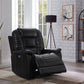 Upholstered Power^3 Recliner With Power Headrest Black SKU: 608962PPP coastmega