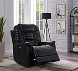 Upholstered Power^3 Recliner With Power Headrest Black SKU: 608962PPP coastmega