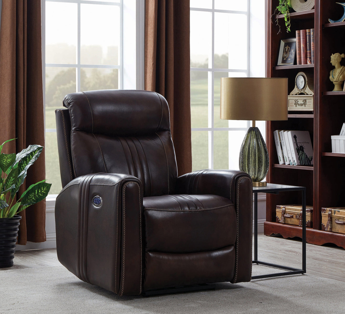 Cushion Back Power^3 Recliner Brown SKU: 608974PPP coastmega