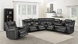 Shallowford 3-Piece Upholstered Power^2 Sectional Hand Rubbed Charcoal SKU: 609320PPI coastmega