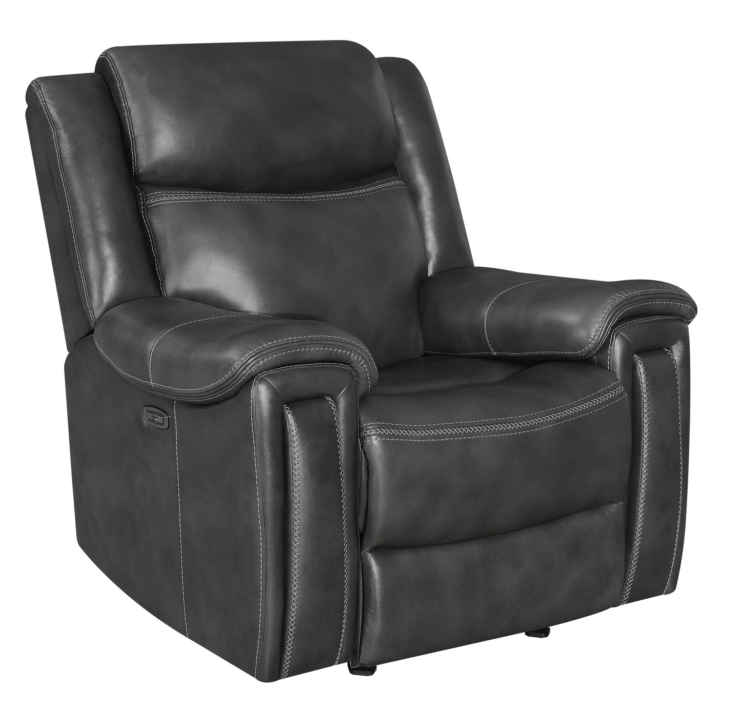 Shallowford Upholstered Power^2 Glider Recliner Hand Rubbed Charcoal SKU: 609323PP coastmega