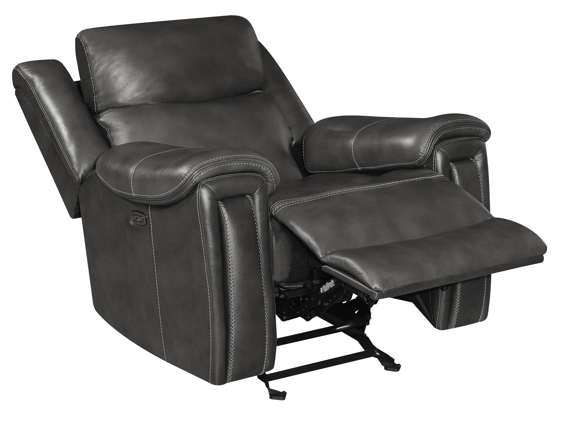 Shallowford Upholstered Power^2 Glider Recliner Hand Rubbed Charcoal SKU: 609323PP coastmega