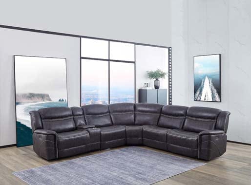 Bluefield 6-Piece Modular Motion Sectional Charcoal SKU: 609360 coastmega