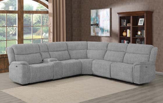 Wagner 6-Piece Modular Power^2 Sectional Light Grey SKU: 609510PP coastmega