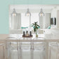 Westinghouse One-Light Indoor Mini Pendant Brushed Nickel Finish with Hand Blown Clear Seeded Glass - 6100700 MES