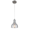 Westinghouse One-Light Indoor Mini Pendant Brushed Nickel Finish with Hand Blown Clear Seeded Glass - 6100700