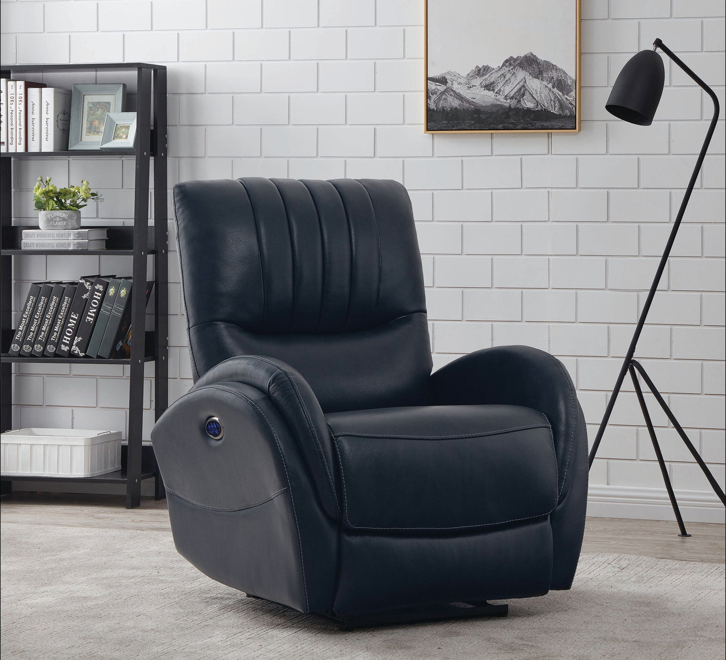 Upholstered Power^3 Recliner With Power Lumbar Blue SKU: 610103PPP coastmega