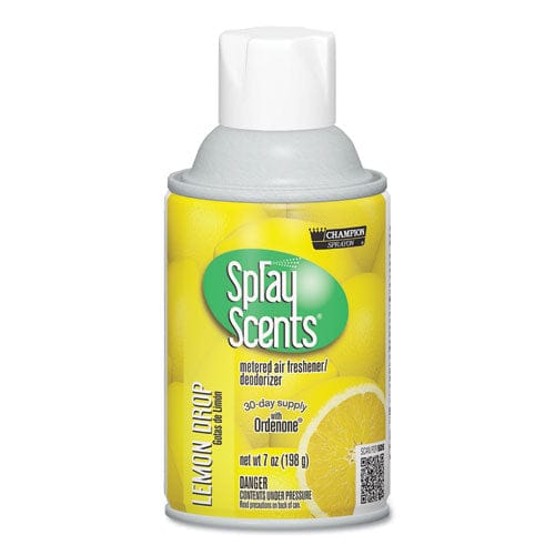 Champion Sprayon Spray Scents Lemon Drop Metered Air Freshener Completely eliminate unpleasant odors and leave a clean, fresh scent in the air. Universal spray tip, our metered air fresheners are manufactured with a universal actuator tip-AIRFRESHENER02