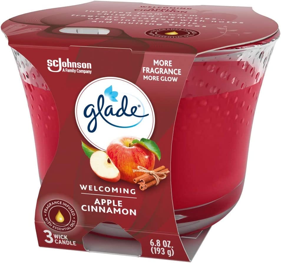 Glade Candle Exotic Tropical Blossoms, Fragrance Candle Infused with Essential Oils, Air Freshener Candle, 3-Wick Candle, 6.8 Oz - GCETBAF68 Pie's Variety Store