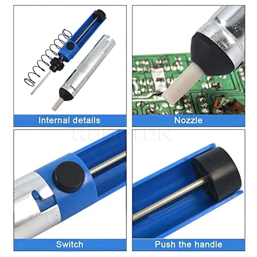 Metal Desoldering Pump, Solder Sucker - Desoldering Vacuum Pump Solder Remover The solder sucker can be used for broad place, which the solder wick can be used for small-50B410 Hannah's Variety Store