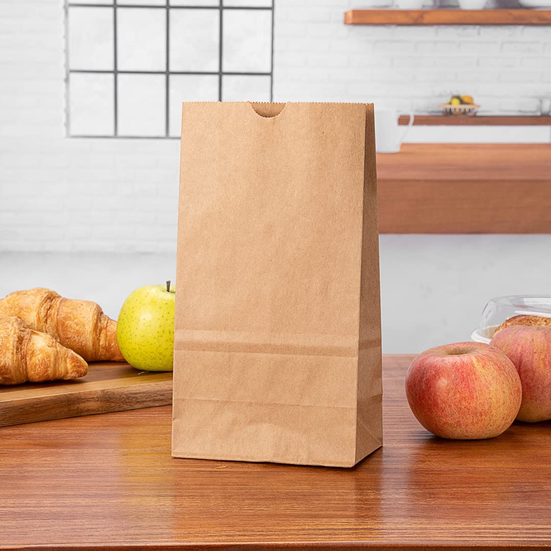 Brown Paper Lunch Bags, Paper Grocery Bags, Durable Kraft Paper Bags 10lb 100 Pack-  These multipurpose bags can hold canned foods, sandwiches and just about anything - 43100001004 Pie's Variety Store