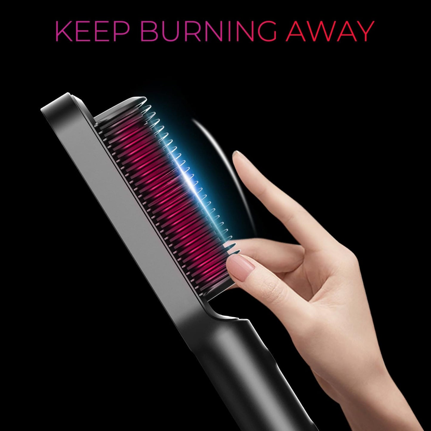 Hair Straightener Brush, TYMO Ring Hair Straightener Comb Straightening Brush for Women with 5 Temps 20s Fast Heating & Dual Voltage TYMO