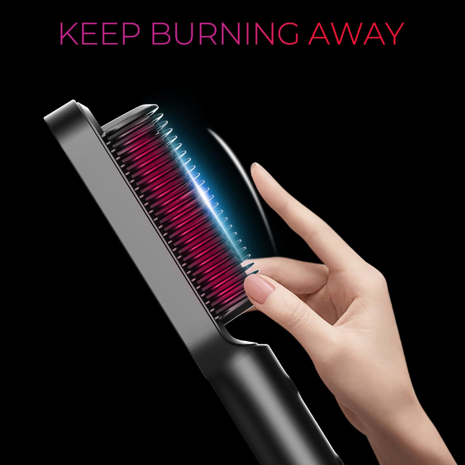 Hair Straightener Brush, TYMO Ring Hair Straightener Comb Straightening Brush for Women with 5 Temps 20s Fast Heating & Dual Voltage TYMO