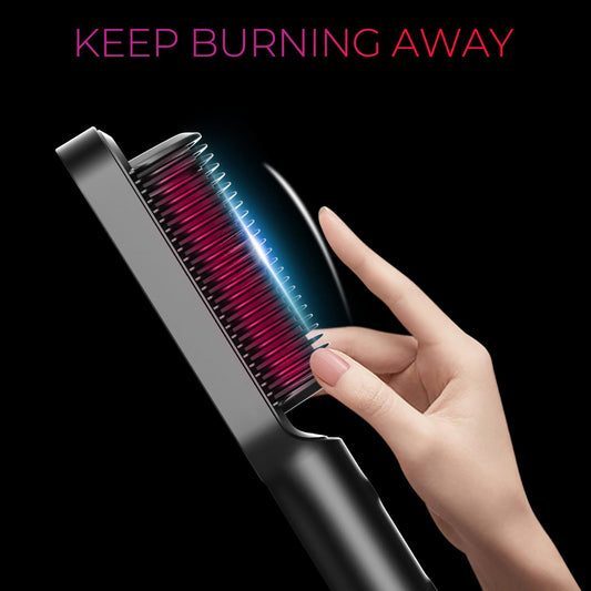 Hair Straightener Brush, TYMO Ring Hair Straightener Comb Straightening Brush for Women with 5 Temps 20s Fast Heating & Dual Voltage TYMO