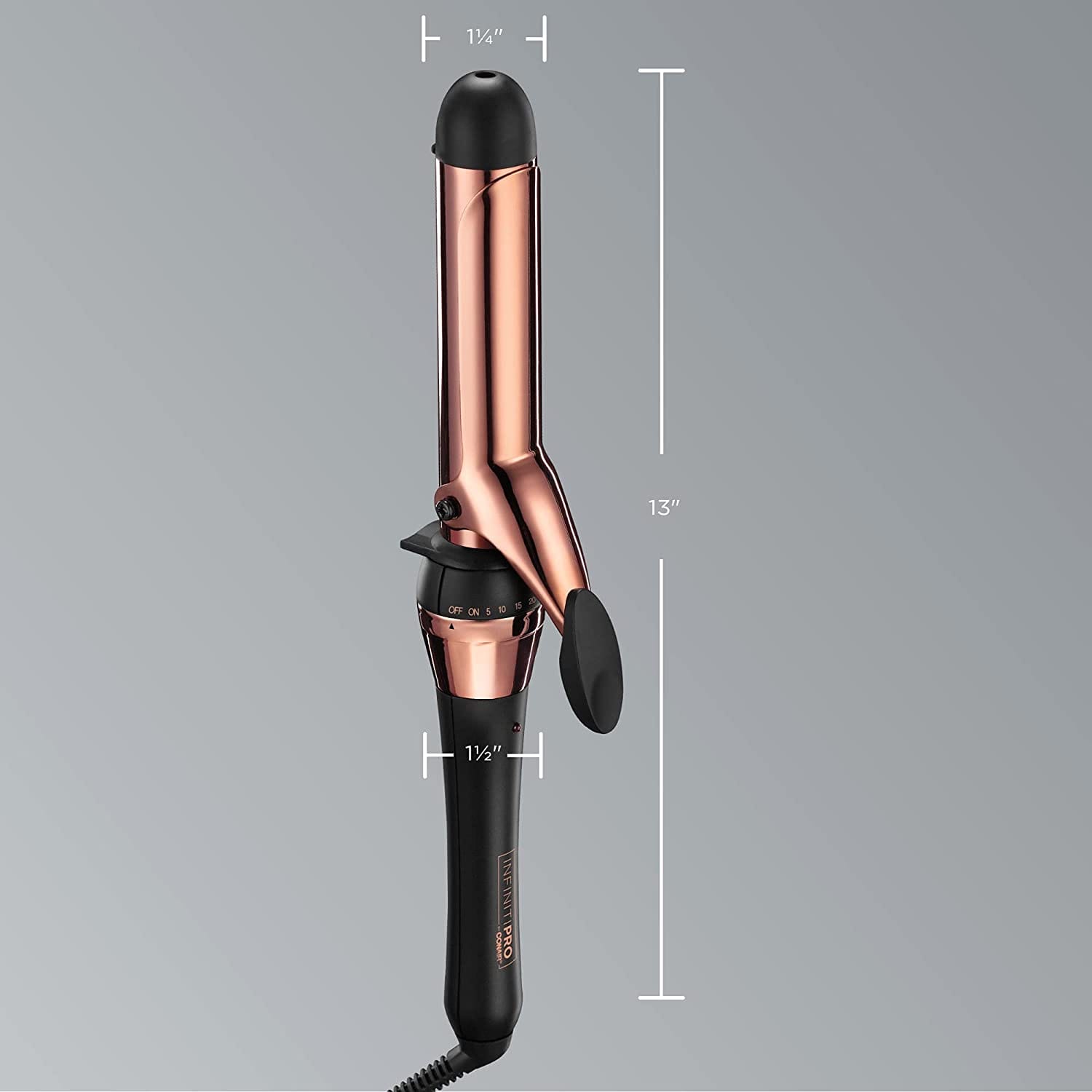 INFINITIPRO BY CONAIR Rose Gold Titanium 1 1/4-Inch Curling Iron, 1 ¼ inch barrel produces loose curls – for use on medium and long hair - CD251N Pie's Variety Store