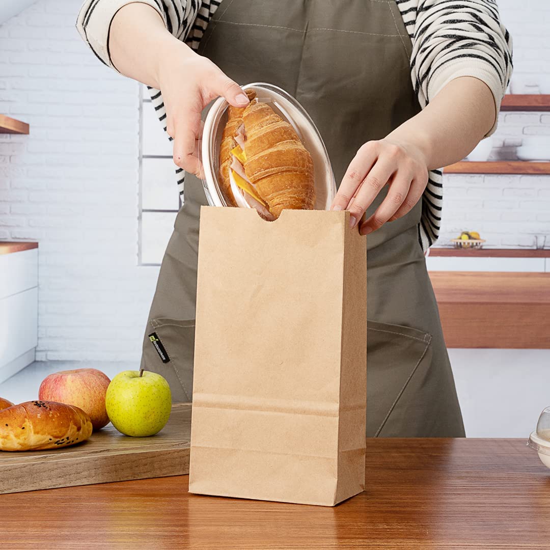 Brown Paper Lunch Bags, Paper Grocery Bags, Durable Kraft Paper Bags 10lb 100 Pack-  These multipurpose bags can hold canned foods, sandwiches and just about anything - 43100001004 Pie's Variety Store