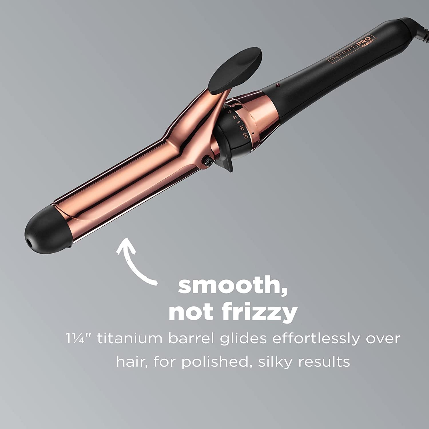 INFINITIPRO BY CONAIR Rose Gold Titanium 1 1/4-Inch Curling Iron, 1 ¼ inch barrel produces loose curls – for use on medium and long hair - CD251N Pie's Variety Store