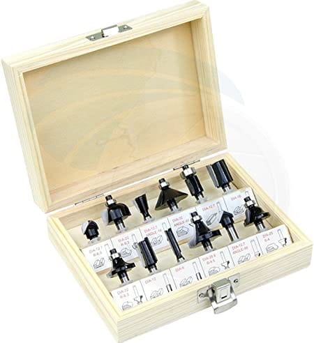 Hoteche Router 12PC carbide blade Bit Set, for smoother & faster cuts  - PVHH031 MEGA