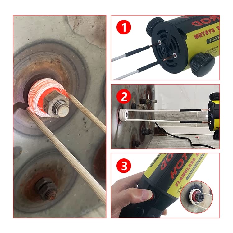 Solary Magnetic Induction Heater Kit, 1000W 110V Flameless Induction Heater with 4 Coil for Rusty Screw Removing EBUYSTT
