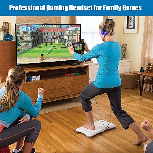 BENGOO G9000 Gaming Headset Professional 3.5mm PC LED Light Game Bass Headphones Stereo Noise Isolation Over-ear Headset Headband with Mic Microphone For PS4 Laptop Computer and Smart Phone ebuystt