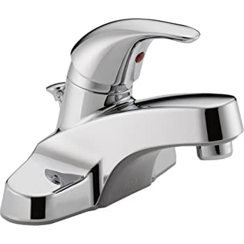 Peerless Centerset Bathroom Faucet Chrome, Bathroom Sink Faucet, Single Handle, Drain Assembly, Chrome- P136LF MEGA