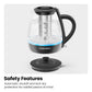 Chefman Electric Kettle with Tea Infuser, 1.7L 1500W, Removable Lid for Easy Cleaning, Boil-Dry Protection, Stainless Steel Filter, BPA Free, Auto Shut Off Hot Water Boiler, Glass Electric Tea Kettle EBUYSTT
