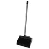 LobbyMaster Plastic Lobby Dust Pan with PVC Handle  has a black plastic pan and a PVC handle and can be used with a lobby broom (sold separately) for quick cleanups in restaurants, shopping malls, and other public places-LMPLDP
