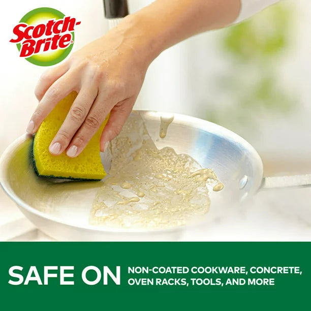 3M Scotch Brite Heavy Duty Sponge 9 Units   Scrubbing sponges with high resistance. Suitable for powerful scrubbing to remove adhering dirt-277123 Hannah's Variety Store