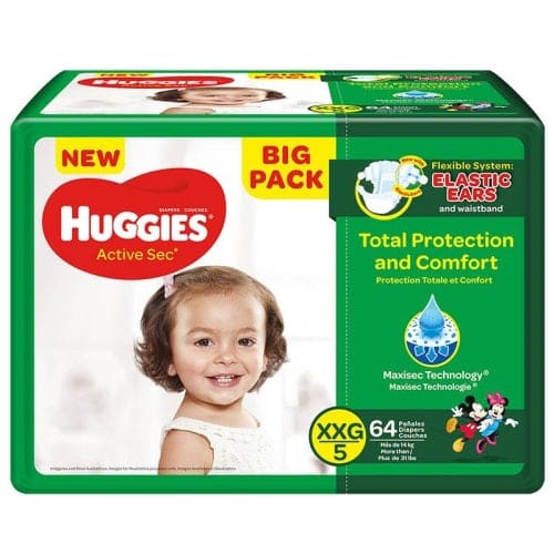 HUGGIES ACTIVE SEC BIG PACK XL 72CT - HASBPXL