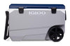 Igloo Maxcold Roller Cooler 90 Qt, with folding handle wheels in ash gray and blue, easy to transport - 450603
