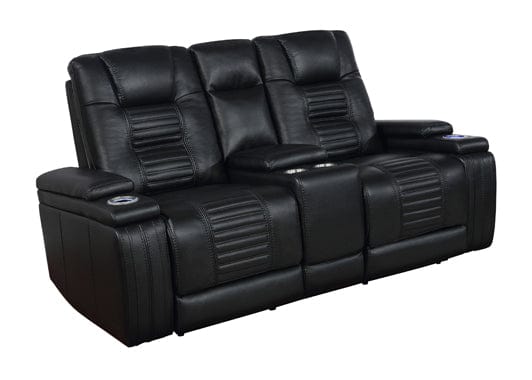 Zane Upholstered Living Room Set Black- 651301PP-S2 coastmega