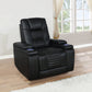Zane Upholstered Dual Power Recliner Black coastmega