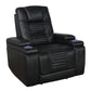 Zane Upholstered Dual Power Recliner Black coastmega