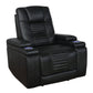 Zane Upholstered Dual Power Recliner Black coastmega