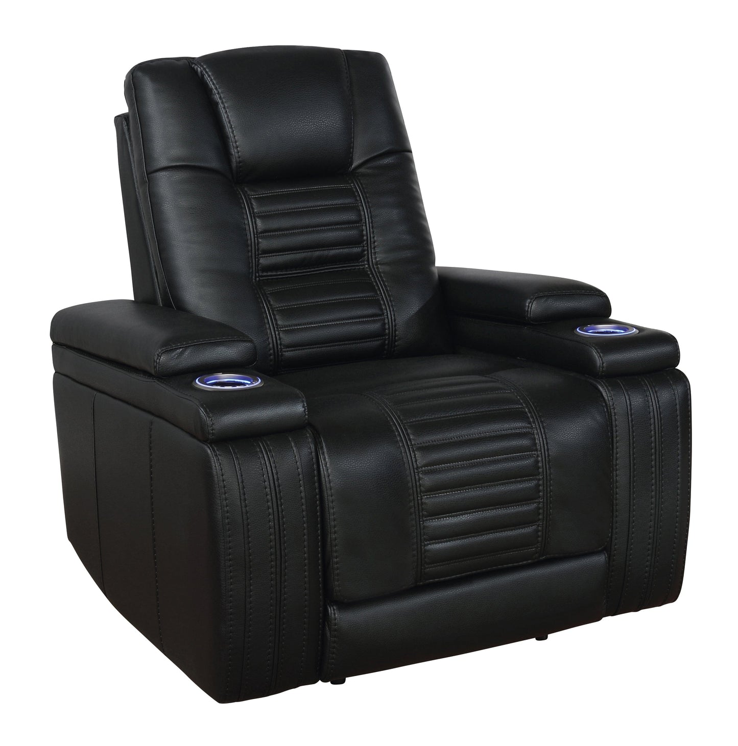 Zane Upholstered Dual Power Recliner Black coastmega