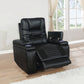 Zane Upholstered Dual Power Recliner Black coastmega